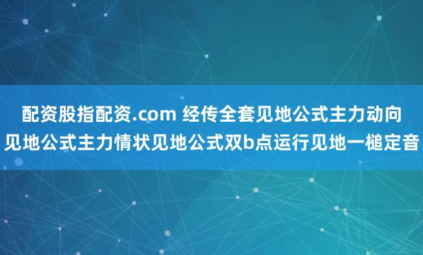 配资股指配资.com 经传全套见地公式主力动向见地公式主力情状见地公式双b点运行见地一槌定音