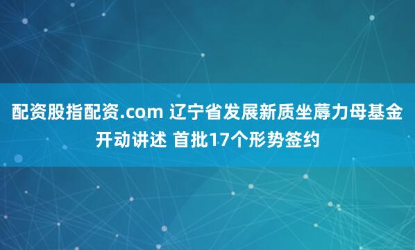 配资股指配资.com 辽宁省发展新质坐蓐力母基金开动讲述 首批17个形势签约